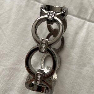 metal bracelet with diamonds